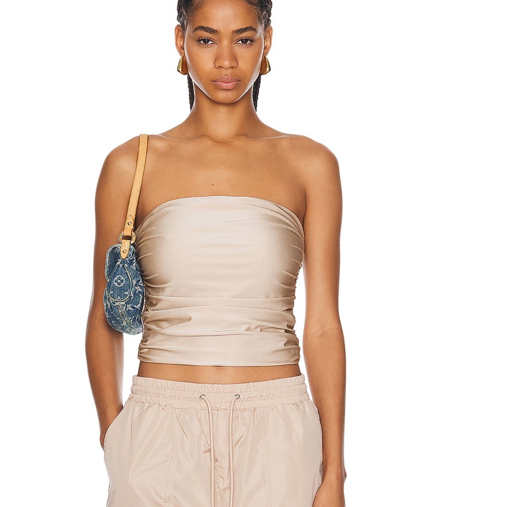 SER.O.YA Debbi Strapless Top in Tan